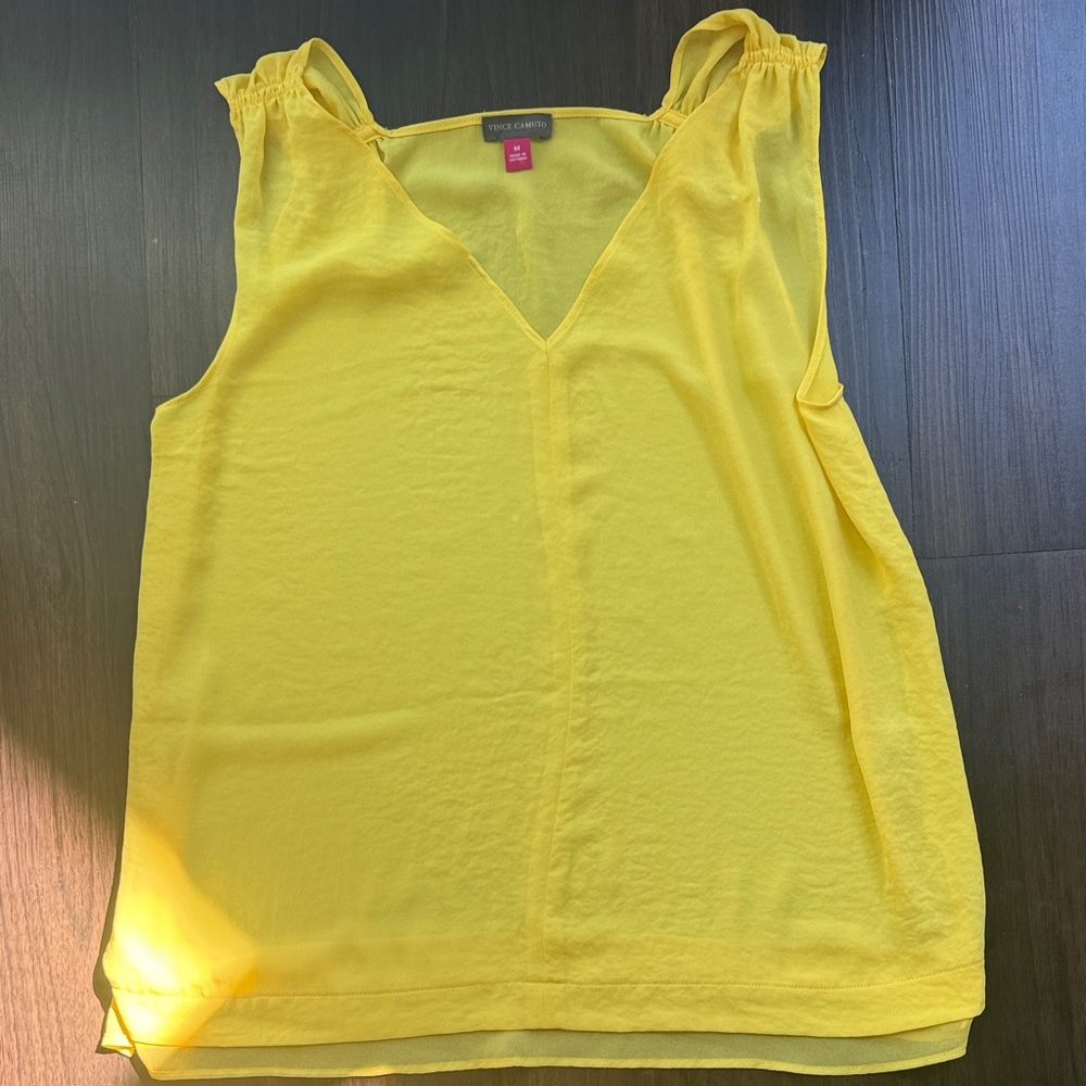 Vince Camuto Sunny Yellow Sleeveless Blouse